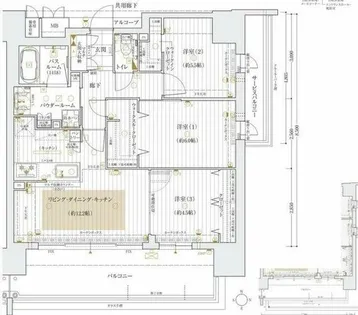 エステムコート和歌山Cityステーションフロント【14階】の間取り