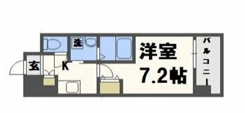 エスリード難波SOUTH【6階】の間取り