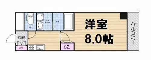 リバーライズ南堀江【8階】の間取り