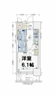 エステムコート難波WEST-SIDEIIIドームシティ【9階】の間取り