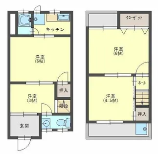 大阪府高石市取石3丁目【テラスハウス】の間取り