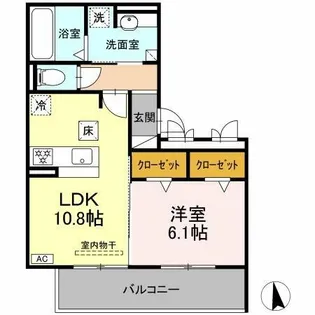 メゾン柚子【1階】の間取り