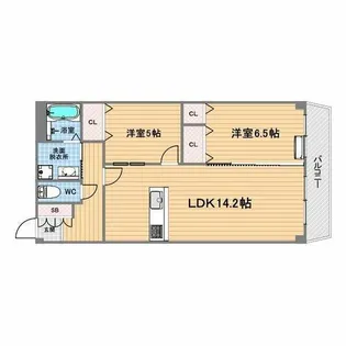 甲子園一番館【5階】の間取り