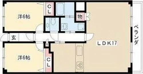 ビラ三秀山中【4階】の間取り