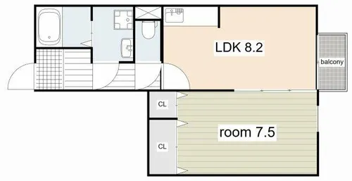 1LDKの間取り画像