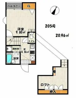 Eコート博多【2階】の間取り