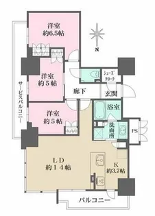プレミストタワー靭本町【1011号室】の間取り