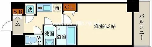 ファーストフィオーレ難波南パークサイド【7階】の間取り