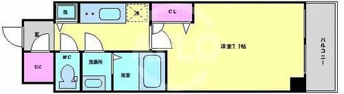 プランドール北浜【12階】の間取り