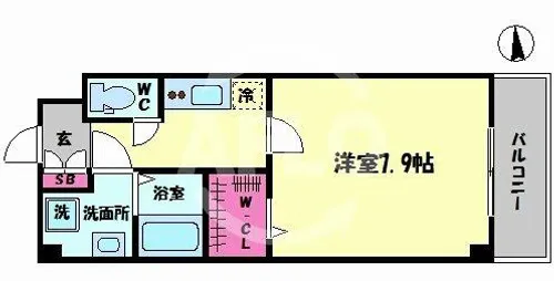 グランロード立売堀【8階】の間取り