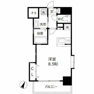 ラグゼ江戸堀【7階】の間取り