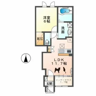 仮)北名古屋市鹿田新築アパート【1階】の間取り