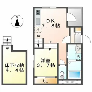 ハーモニーテラス御器所【1階】の間取り