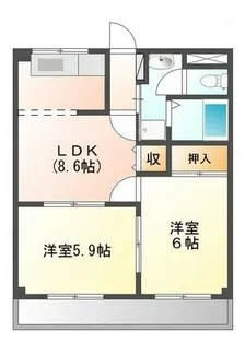 テンプルリバー【1階】の間取り