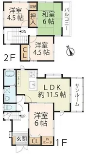 滋賀県彦根市日夏町【一戸建】の間取り