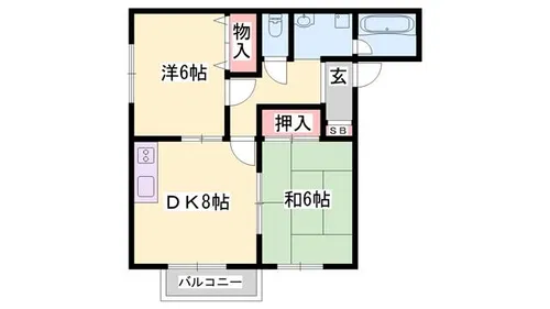 ハイツ宝林 A棟【201号室】の間取り