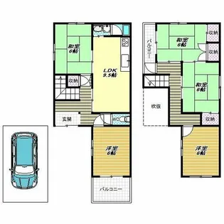 大阪府南河内郡千早赤阪村大字二河原邊【一戸建】の間取り