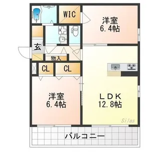 シャーメゾン グレース西大路御池【1階】の間取り