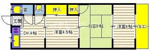 オークラハイツ【103号室】の間取り