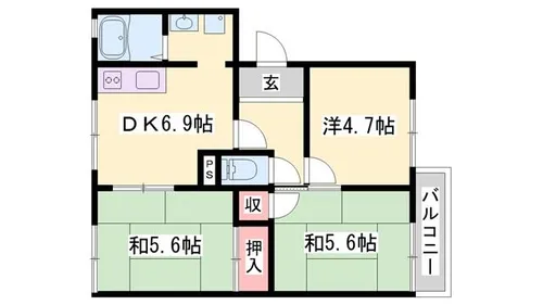 ガーデンハイツ緑ヶ丘C【1階】の間取り