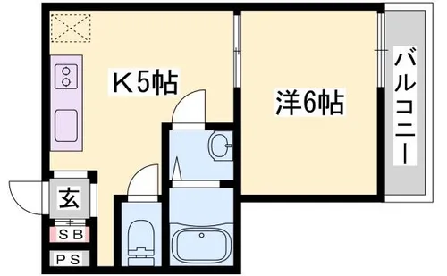 リバティ溝口【202号室】の間取り