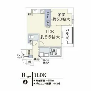 フェリオ千都【2階】の間取り