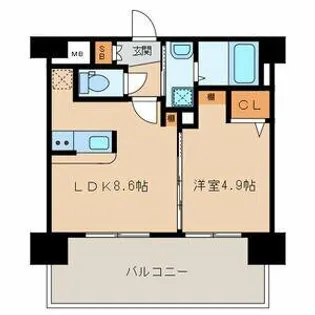 三島マンション博多駅東【7階】の間取り