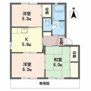シャーメゾン志保A棟【102号室】の間取り