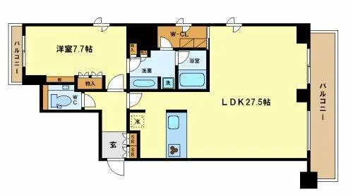 リバーサイドタワー中之島【13階】の間取り