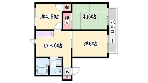 ブランニュー太子【104号室】の間取り