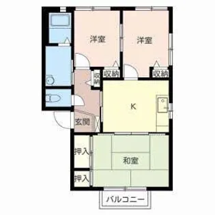JAハーブハイツ上滝野【203号室】の間取り