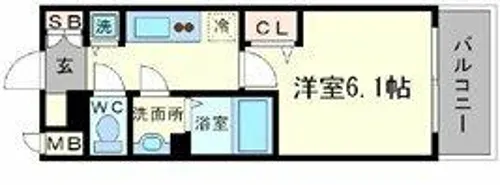 プレサンス難波セレクト【9階】の間取り