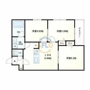 エス.フィールド奏【1階】の間取り