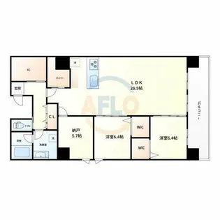 GLAM STELLA松屋町【8階】の間取り