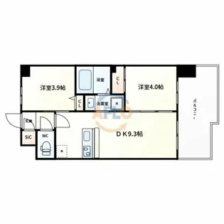 セレニテフラン谷町四丁目アリエ【12階】の間取り