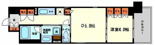 ブランズ大阪本町【11階】の間取り