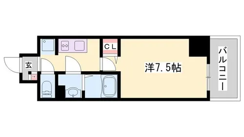 MISTRAL姫路駅前6東駅前町【504号室】の間取り
