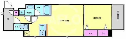 スプランディッド淀屋橋DUE【10階】の間取り