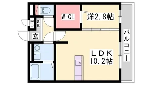 ラベニール【205号室】の間取り