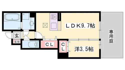 トレーフル緑ヶ丘【1階】の間取り