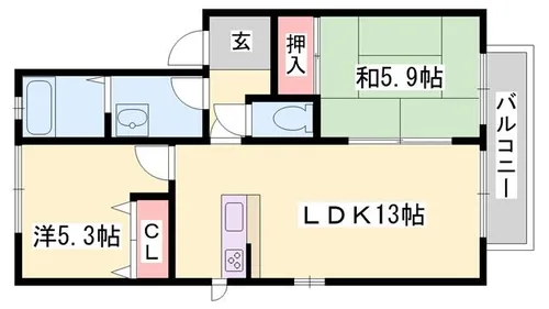 ウエストサイドコート A棟【1階】の間取り