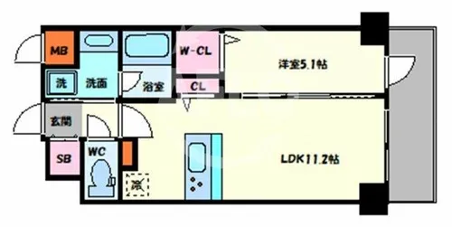 ラ・メゾンヴェール上町【2階】の間取り