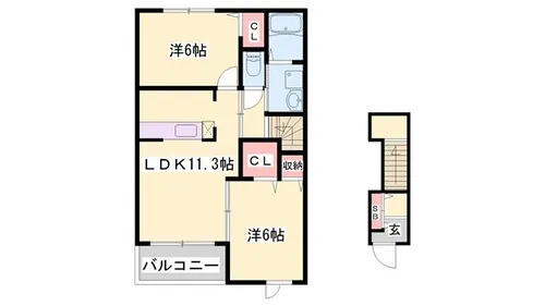 エルカーサ 桜木B【203号室】の間取り