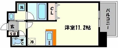 アーバンフラッツ上町【14階】の間取り