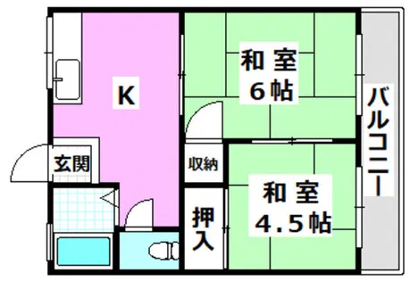 ビスタ岸部ハイツB棟【104号室】の間取り