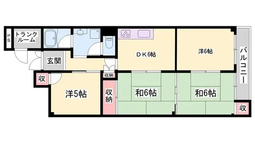 北河原ハイツ【309号室】の間取り