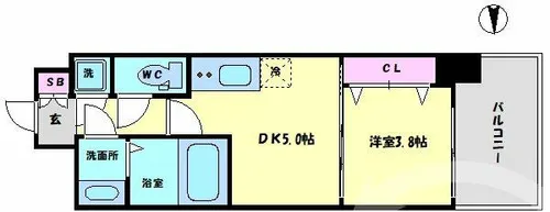 セレニテ京橋クレア【4階】の間取り