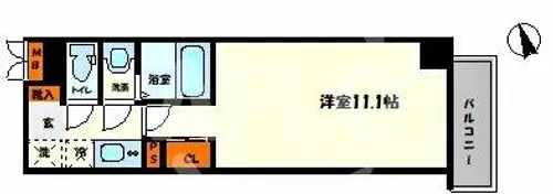 エグゼ難波東【10階】の間取り