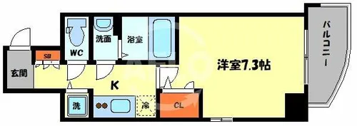 クレストタップ京橋【7階】の間取り