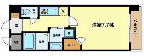 クラウンハイム北心斎橋フラワーコート【3階】の間取り